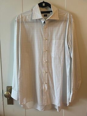 Billy Reid Men’s Check Dress Shirt - Classic Long Sleeve - Neck 16.5